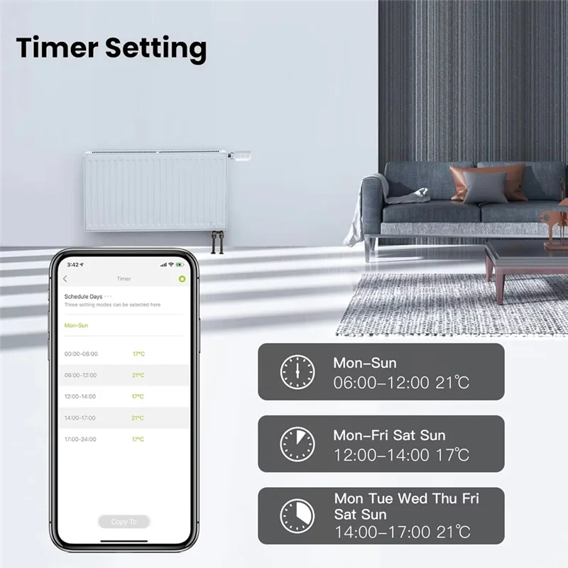 M13ktuya Zigbee Thermostatic Radiator Valve Smart TRV Thermostat Radiator Programmable Temperature Controller