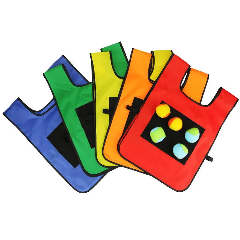 Gilet De Balle Collante Pour Enfants – Jeu De Lancer Avec 5 Balles Souples, Tissu Oxford, Intérieur/extérieur, Cadeau