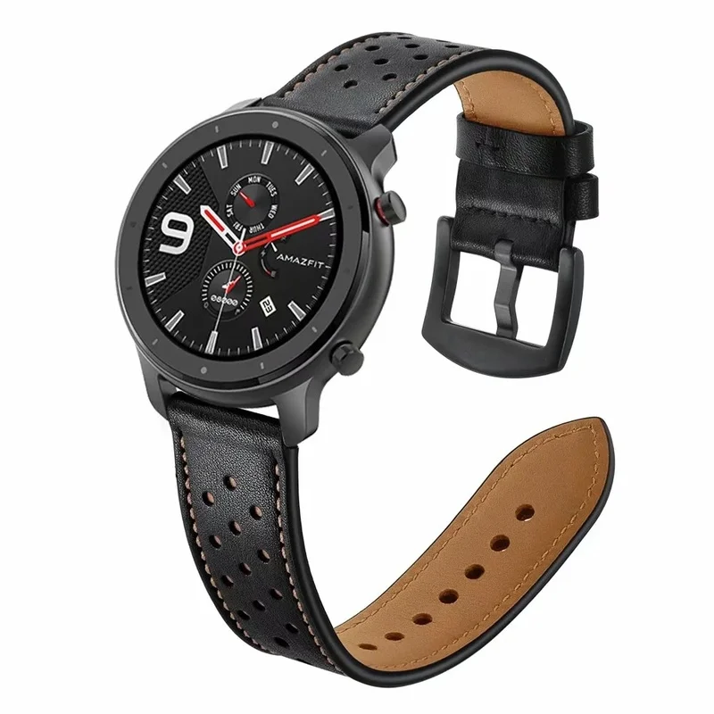 Breathable Genuine Leather Strap for Huami Amazfit GTS/GTR 42MM/47MM /Bip S Smart Watch Accessories Replacement Watch Band