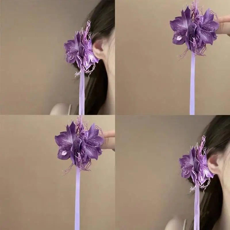 

Beach Sunset Photo Hair Accessories Beautiful Flower Hair Clip Side Clip Headpiece For Women Hawaiian Bohemian Hairpin