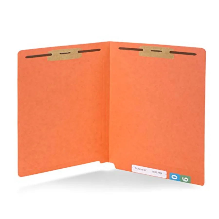 

50 End Tab Fastener File Folders - Reinforced Straight Cut Tab - Durable 2 Prongs Designed to Organize Standard Medical Files R