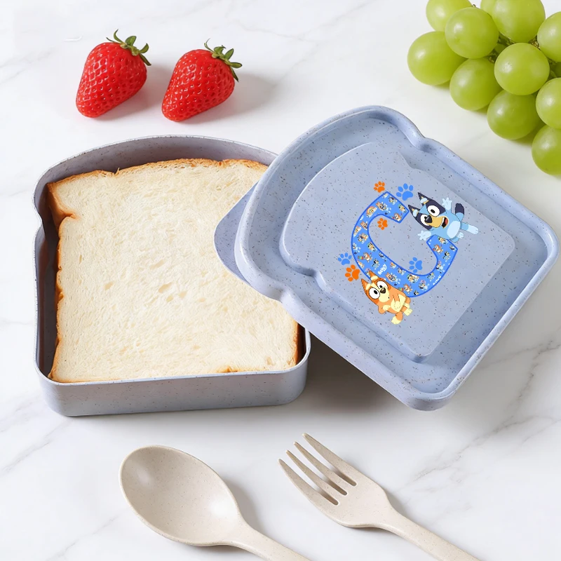 

Blueyi Bingo Bread Bento Box Boys Cute Letter A-Z Lunch Box for Kids School Picnic Sandwich Food Storage Containers Student Gift