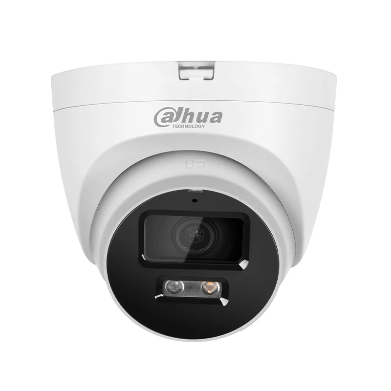 Dahua 풀 컬러 아이볼 위즈센스 네트워크 POE IP 카메라, 마이크 SD 슬롯 내장, IVS SMD 플러스, IP67, 정품 IPC-HDW2449T-S-LED, 4MP