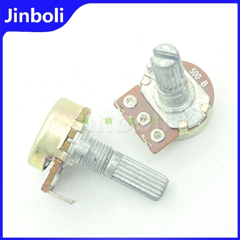 2PCS 16 Type B500Ω Inner Bent Leg 3Pins Single Adjustable Resistor Amplifier Volume Frequency Modulation Speed Potentiometer