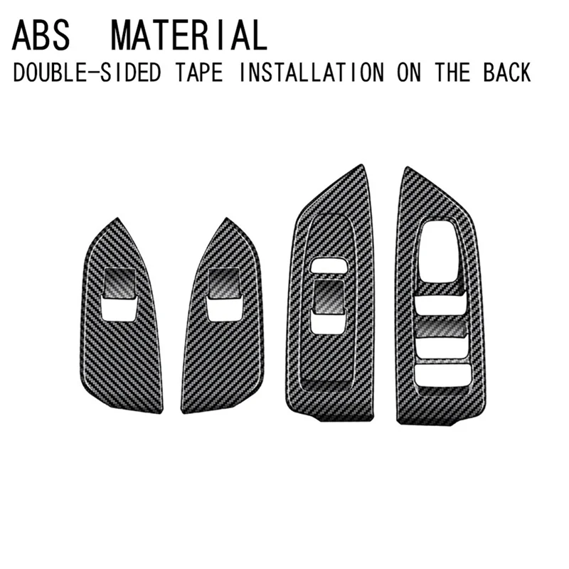 

AW-Car Window Switch Lift Panel Tirm Door Armrests Panel Sticker For Subaru Forester 2025 Carbon Fiber Pattern