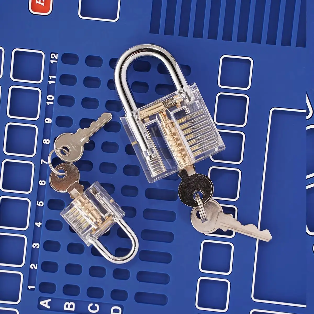 Locksmith Transparent Practice Padlock with Keys DIY Visible Lock Pick Tools Cutaway Practice Padlock Training Locksmith Tool