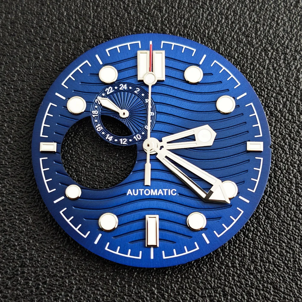 Dial NH39 31mm desain berongga lampu malam hijau yang kuat kompatibel dengan mesin jam NH39 aksesoris jam tangan pria empat jarum