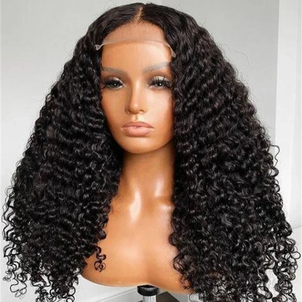 soft-26inch-black-hd-lace-kinky-curly-front-wig-hair-pre-plucked-transparent-lace-hair-wig