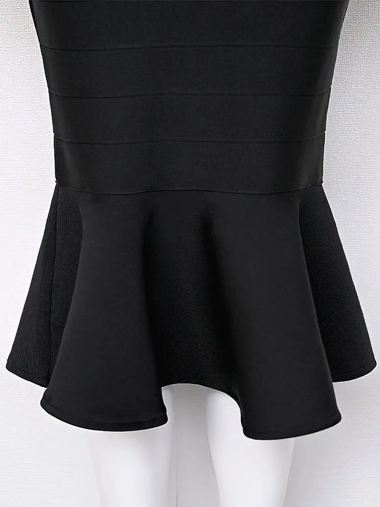 Rok Perban Putri Duyung Garis Hitam Rok Ekor Ikan Pensil Bodycon Wanita Kantor Wanita Midi Rok Ekor Ikan Pinggang Tinggi Pesta Selebriti XL