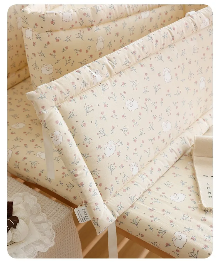 Krippe Bumpe Weiche Reine Baby Bettgitter Wrap Anti-Kollisionsstreifen für Baby Bettgitter Spleißen Bett Schutz Abdeckung Baby Bett Stoßstange – Detail 23