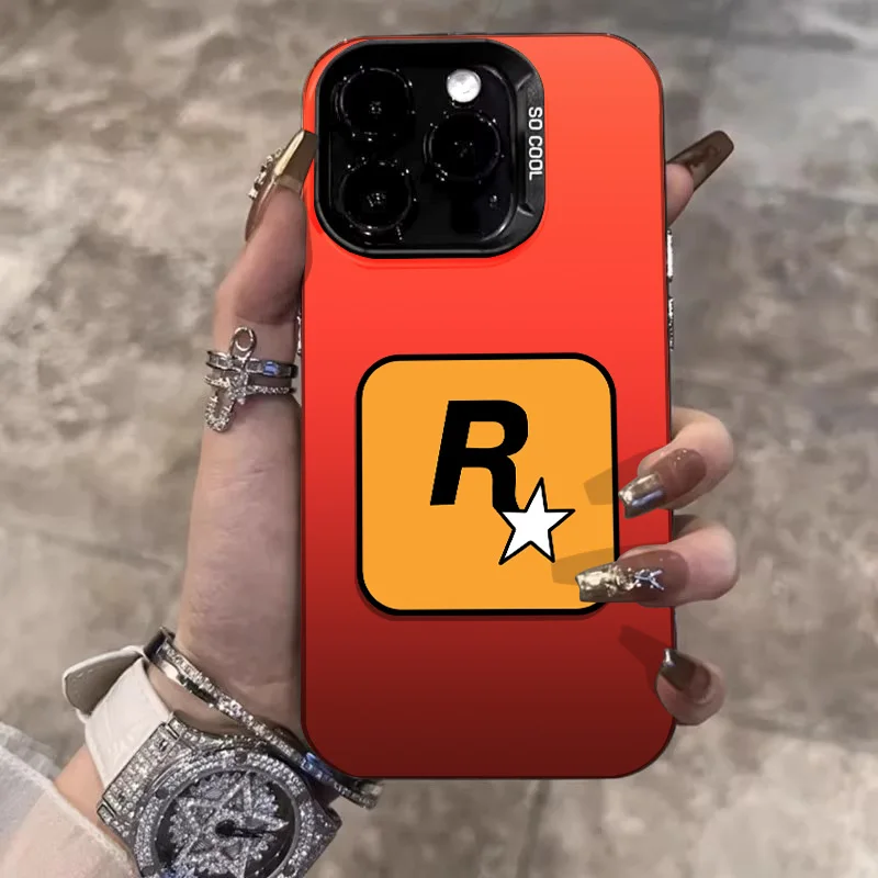 Tide Brand R-Star Rockstar Phone Case For iPhone 16 15 14 13 12 11 Pro Max X XR XSMAX 8 7 Plus Candy Matte Shockproof Back Cover