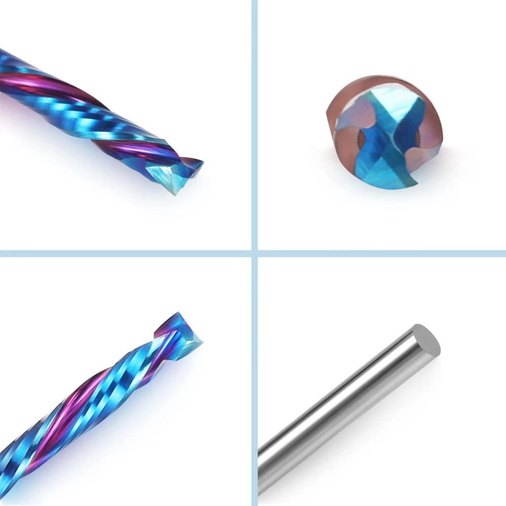 HRC45 Square Nose End Mill, 8mm Tip Dia Solid Carbide CNC Router Bits 2 Flute Spiral Milling Cutter with 60mm (2.36-inch) Length