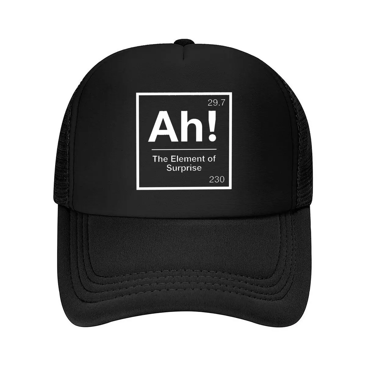 Ah The Element Of Surprise 29 7 230 Chemistry Periodic Table Joke Mesh Baseball Cap Hip Hop