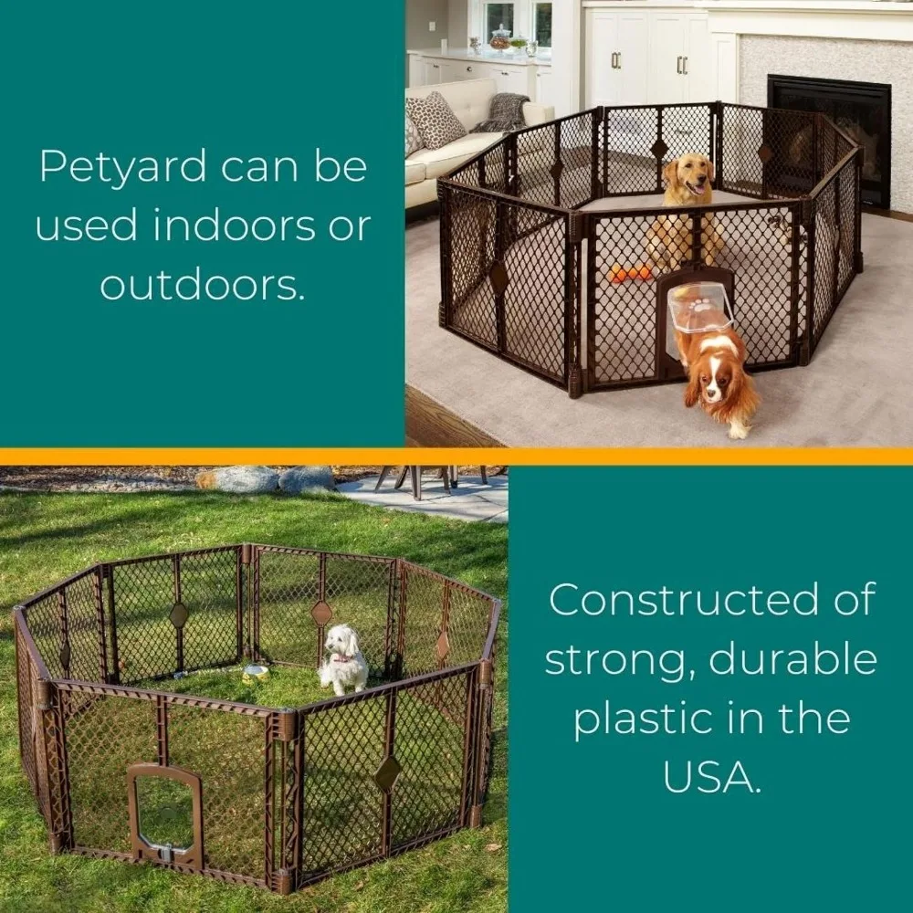 North States Petyard Passage, 8-Panel Pet Containment with Swinging Door