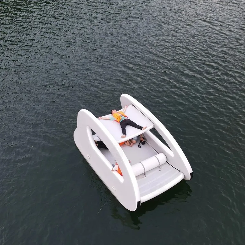 Inflatable Brushed Yacht Inflatable Boathouse Water Kayaking Water Leisure Boat Floating Boathouse Water Villa Boat