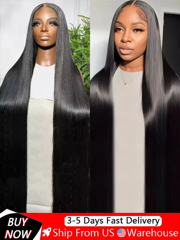 

13x4 Bone Straight Human Hair Wigs 13x6 Hd Lace Frontal 42 Inch Straight Transparent Lace 250 Density Human Hair Wig For Women