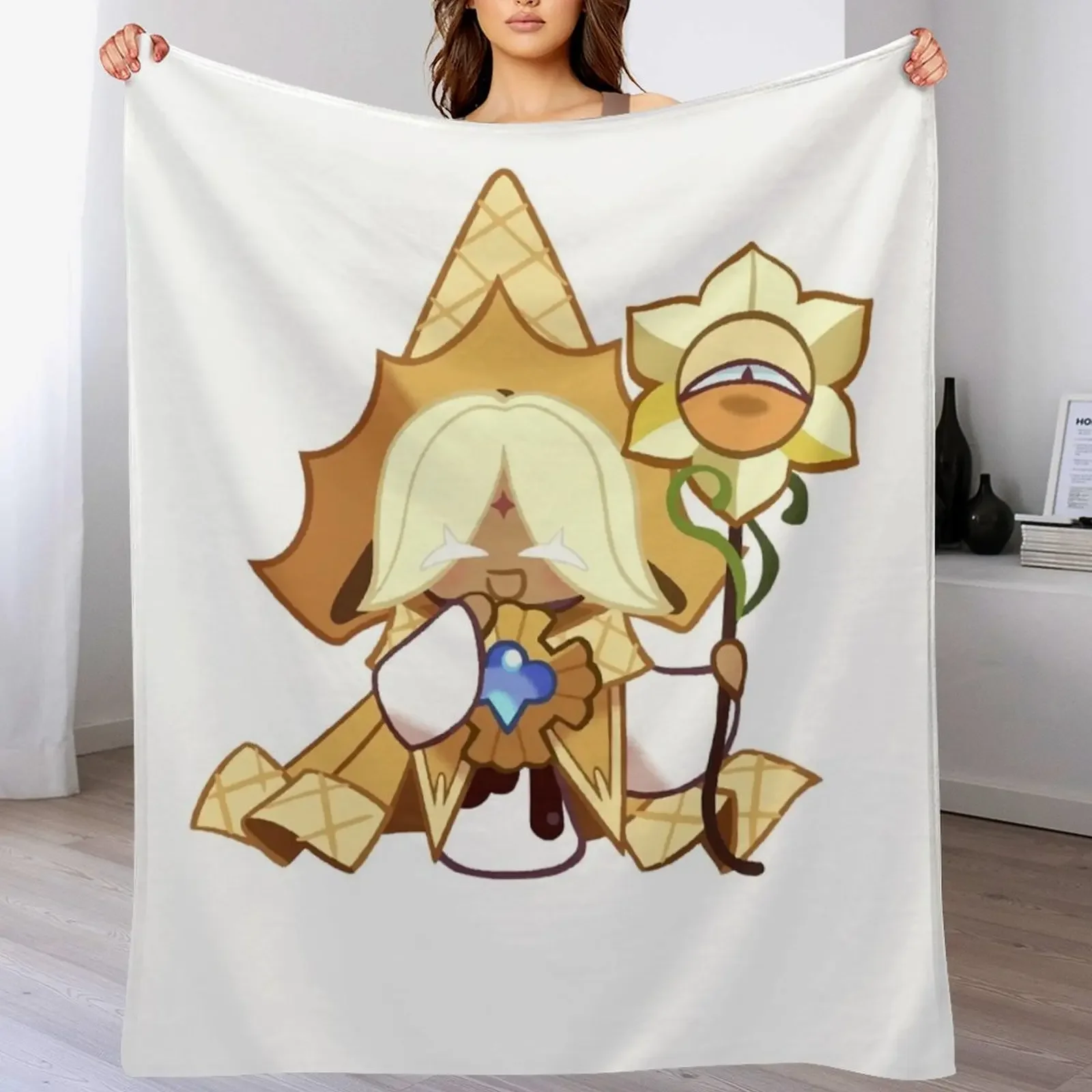 Pure Vanilla Cookie (Cookie Run Kingdom) Throw Blanket Portable Lightweight Blanket for Travel Camping