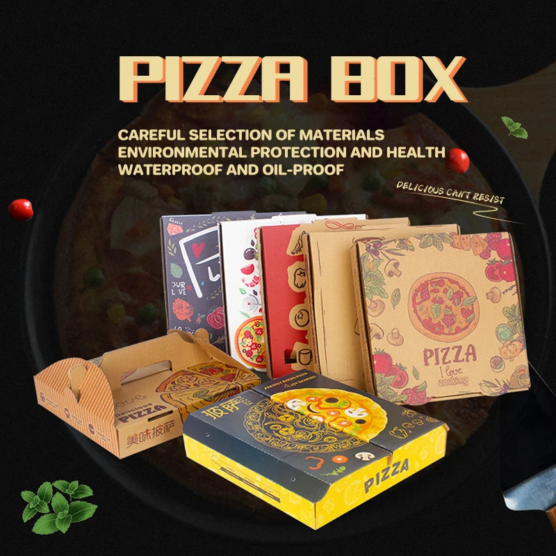 Caja biodegradable personalizada para pizza, caja de cartón a granel, precio de fábrica, alta calidad