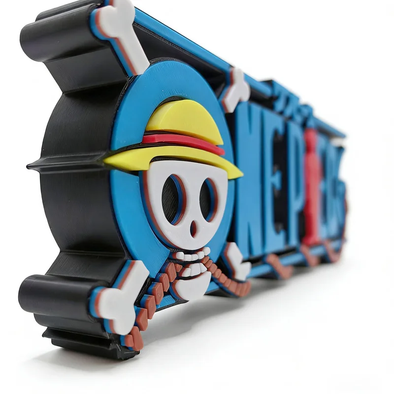 Ornamento de Exibição em 3D com Logotipo de Chapéu de Esqueleto de Anime para Colecionadores de Anime - Decoração de Mesa e Presente para Fãs de Anime