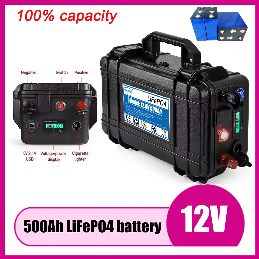 

High-Capacity 12V 500Ah LiFePO4 Battery Pack – Waterproof for Golf Carts, Solar Storage, Inverters & RVs | Lithium Iron Phospha