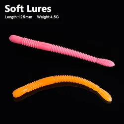 8 Pcs/Set Floating 4.5g/125mm Soft Earthworm Fishing Lures Artificial Stickbaits Lure Silicone Fishy Bait Bass Tackle Pesca