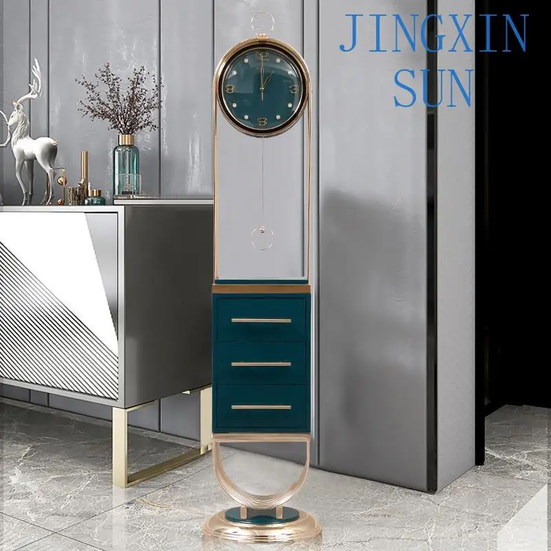Light luxury floor clock, living room clock corner cabinet TV cabinet, next to the ornament, clock home European fashion modern