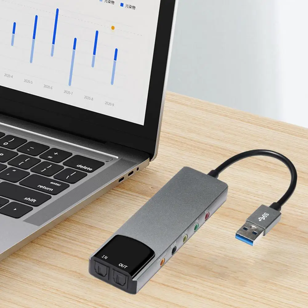 5.1 Sound Card Multifunctional Usb Sound Card with Fiber Optic Spdif for Dts-compatible 5.1 Sound Track Support Enhance Computer