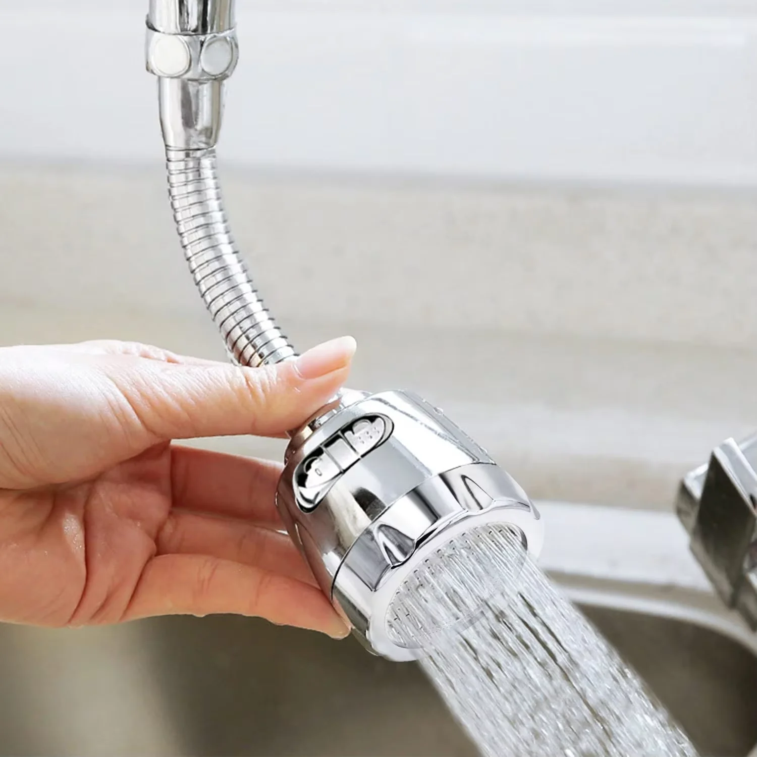 Universal Kitchen Faucet Shower Extender Filter 360 Rotation Extension Tube Nozzle Adapter Sink Swivel Tap Head for Water Saving