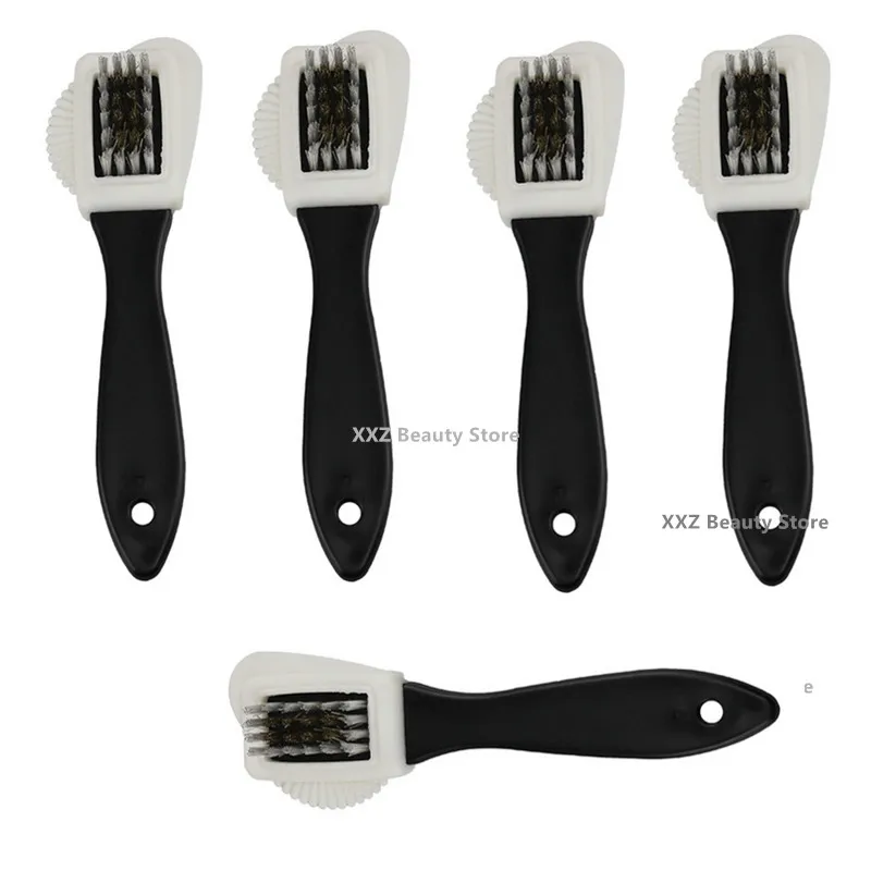 /5pcs 3 Seiten reinigung Schuh bürste für Wildleder Nubuk Schuhe Fleck Staub Schuhe Bürste Stahl