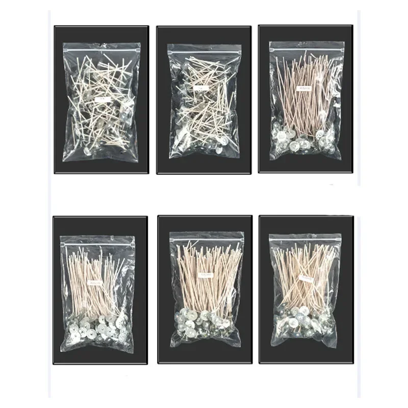 100pcs DIY Handmade Candle Wick Smokeless Heat-resistant and Waxed with Iron Support Large Base Cotton Wax Wick