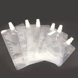 50PCS 30ML~500ML Plastic Spout Bag Beverage Coffee Beer Juice Bar Wedding Home Party Birthday Suction Nozzle Pouches
