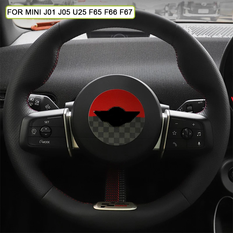 Car Steering Wheel Sticker PU Leather Stickers for Mini Countryman U25 Cooper S E SE J01 EV J05 Aceman F65 F66 F67 2024 2025