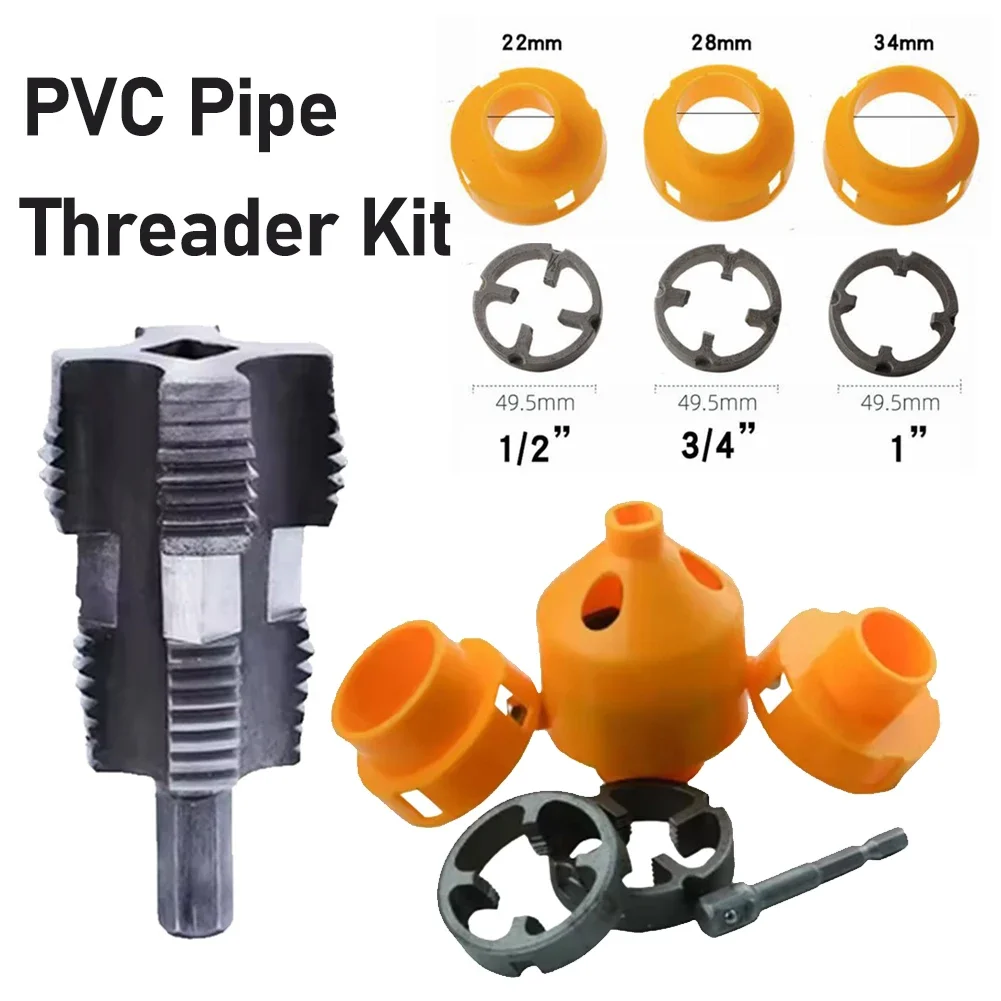 

PVC Pipe Threader Kit 1/2Inch 3/4Inch 1Inch PPR Pipe Threader Pipe Enebrador Round Die With Buckle PVC Pipe Threading Machine