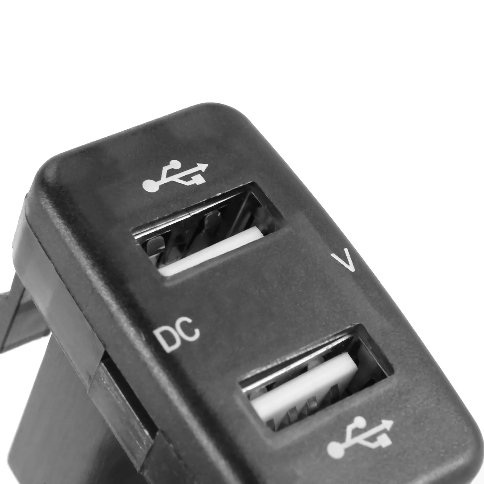 AASS-4X Car Socket Dual USB Port Charging Volt Display Adapter Fit For Toyota Red