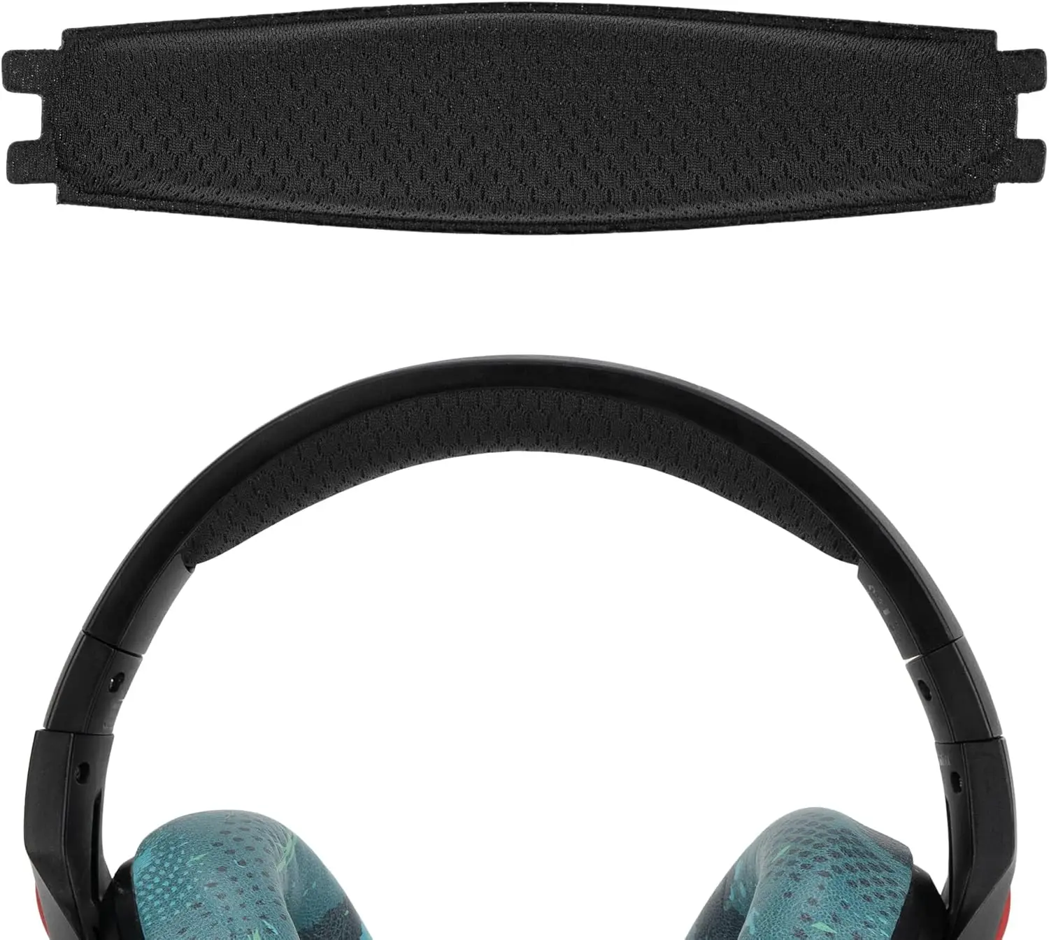 Almohadilla para diadema de tela de malla Compatible con auriculares HyperX Cloud Flight/Flight S, pieza de reparación de banda de repuesto (negro)