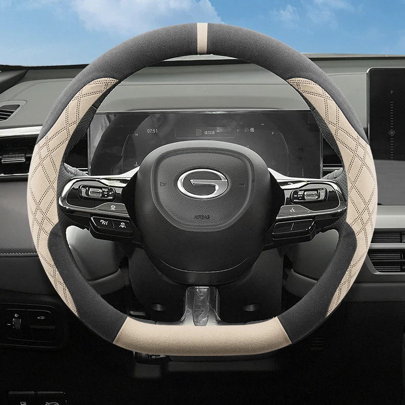 

Suede Leather Car Anti Slip Ultra Thin Steering Wheel Cover for Trumpchi GS4 Max GS4 Plus GS3 Emzoom EMPOW EMKOO