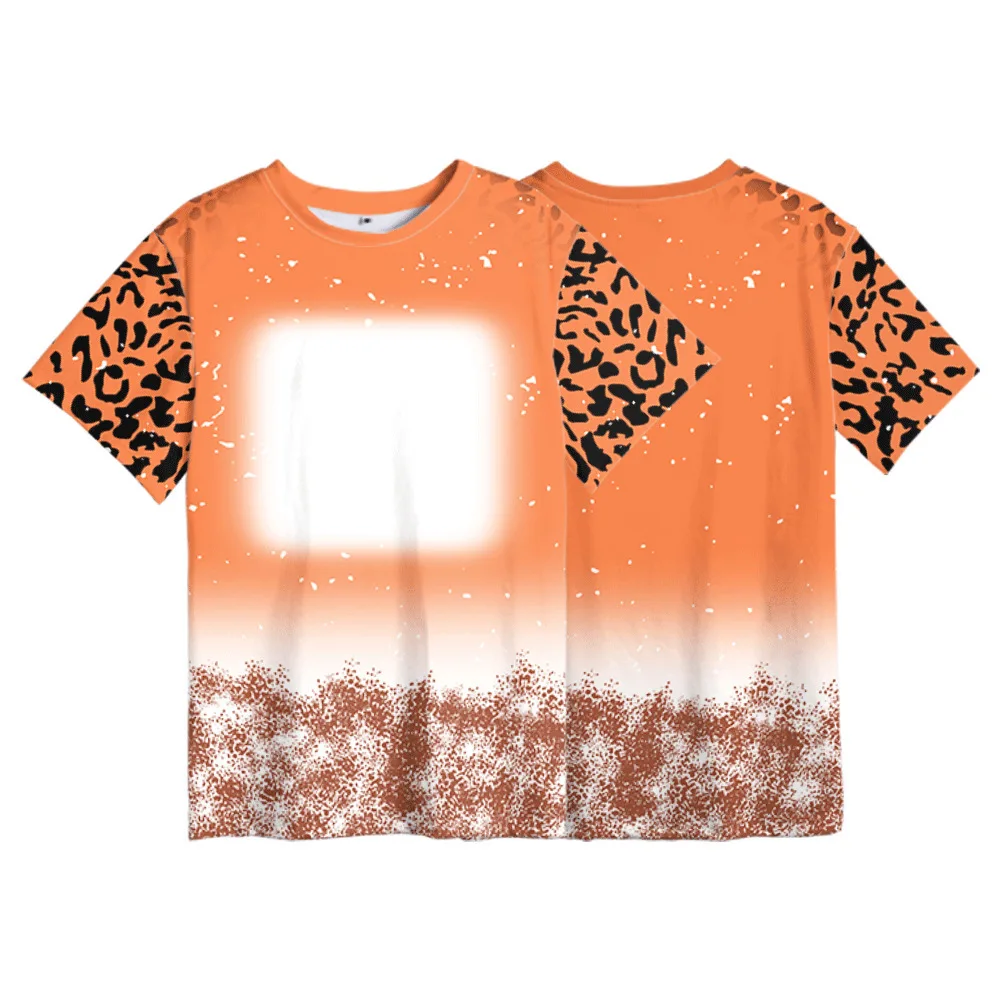 Sublimation Blank Parent Child Clothes Casual Loose Tee Tops Polyester Short Tshirts For Make Your Photo Text etc.