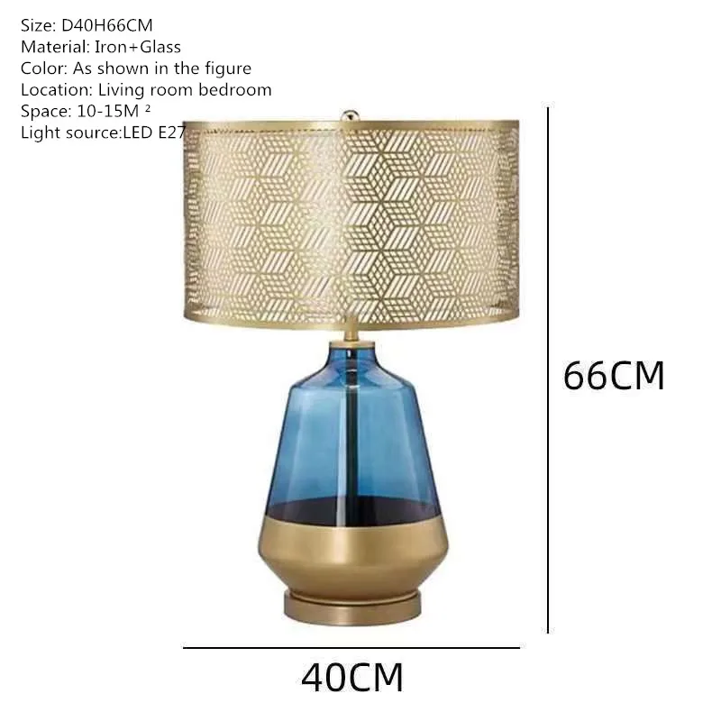 Lampada da tavolo moderna nordica AOSONG arte alla moda camera da letto blu camera da letto Hotel LED personalità originalità scrivania luce