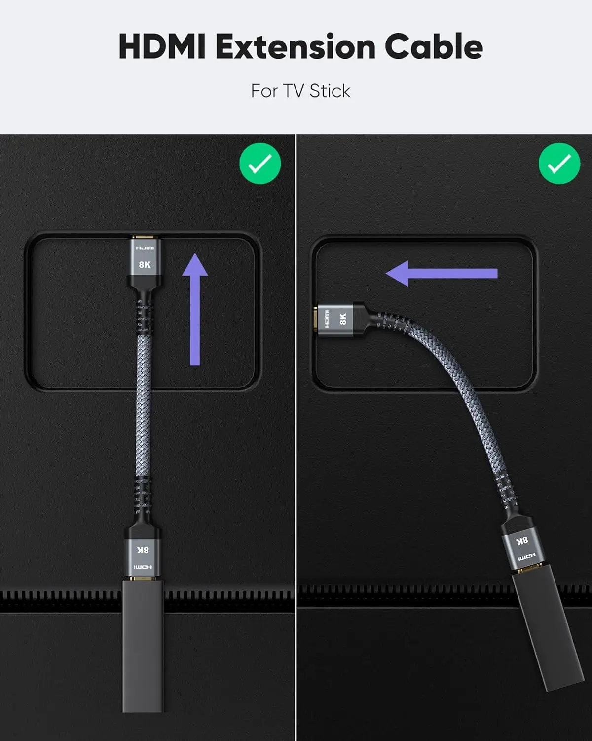 Extensor HDTV 8K de Ultra alta velocidad, Cable HDTV 2,1, 4K 30Hz/60Hz/120Hz, adaptador HDTV macho a hembra Compatible con Xbox, PS, 10 Uds.