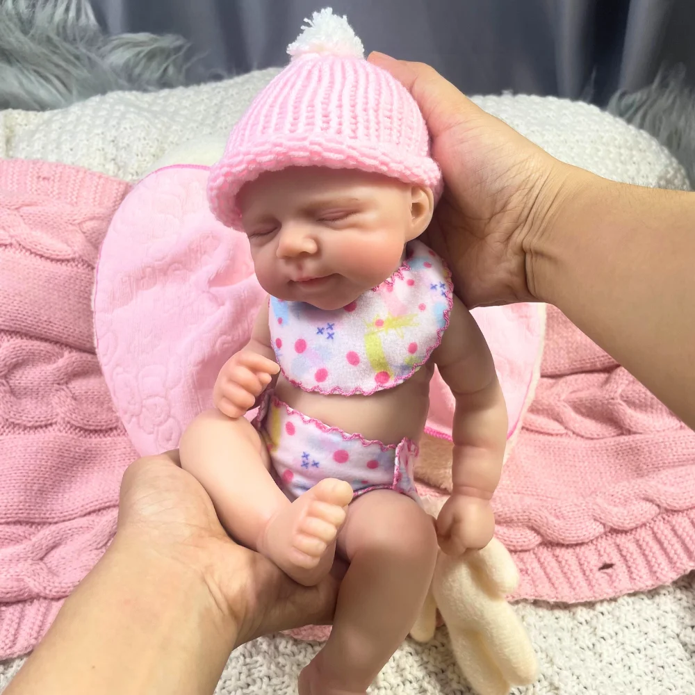 

Mini 13 Inch Painted Reborn Silicone Baby Doll Pascale Prototype Full Solid Silicone Washable Girl Doll Toy Gift