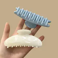 2026 Hawaiian Gradient Ocean Blue Plumeria Acetate Hair Claws Hair Clips For Women Girls Party Ponytail Holder Hair Accessories - Image 4
