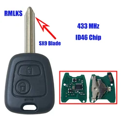 Zdalnie sterowanym samochodowym klucz 433MHz ID46 Chip dla Citroen Saxo Picasso Xsara Berlingo SX9 ostrze 2 przycisk Fob