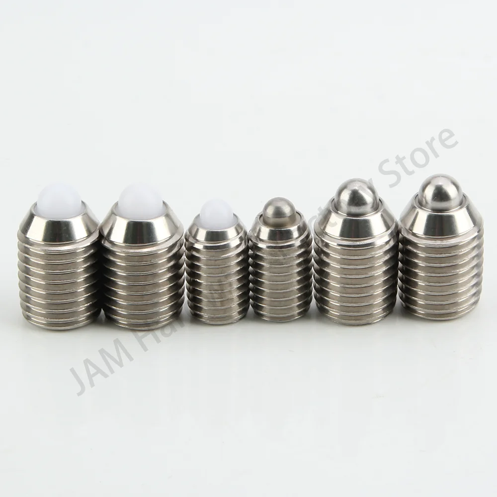 

MJ514 M4 M5 M6 M8 M10 M12 M16 Spring plungers with round-ended pin and hex.socket,screw with spring pin,304 Stainless Steel Pin
