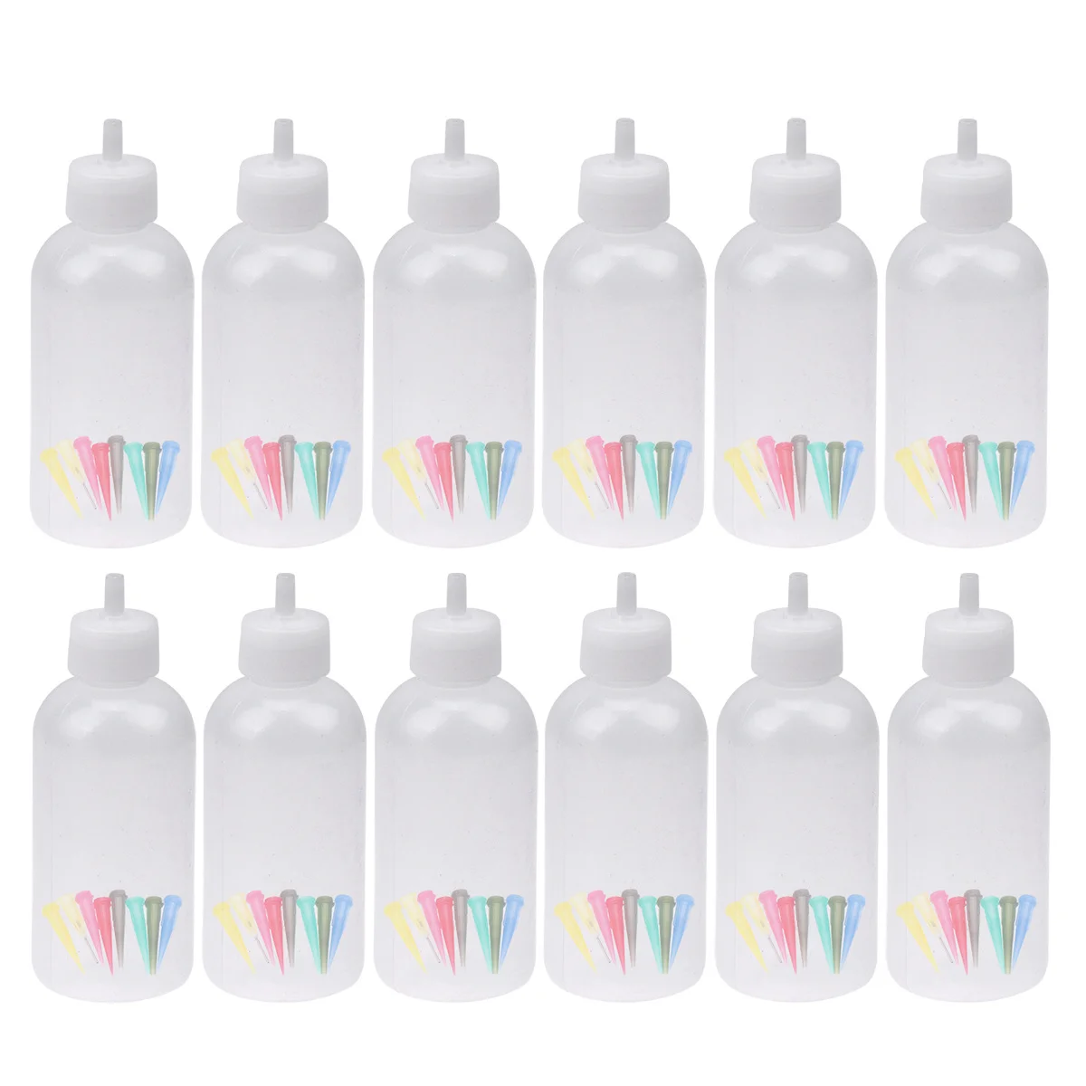 

7pcs Squeeze Bottles Set Plastic Ketchup Dispenser For Jam Sauce Cake Decoration Multiple Nozzles Salad Dressing Storage