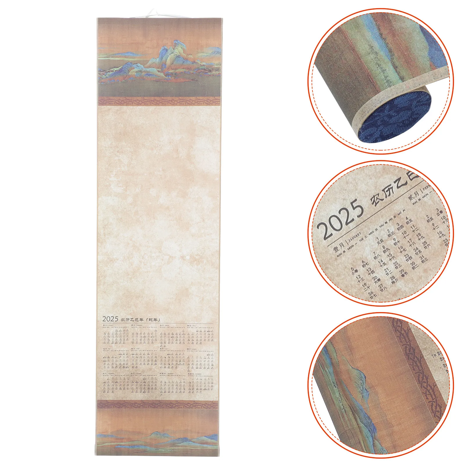 

2025 Blank Scroll Calendar for Painting Writing Wall Decoration Chinese Art Calligraphy Practice Paper Hanging Scroll Home