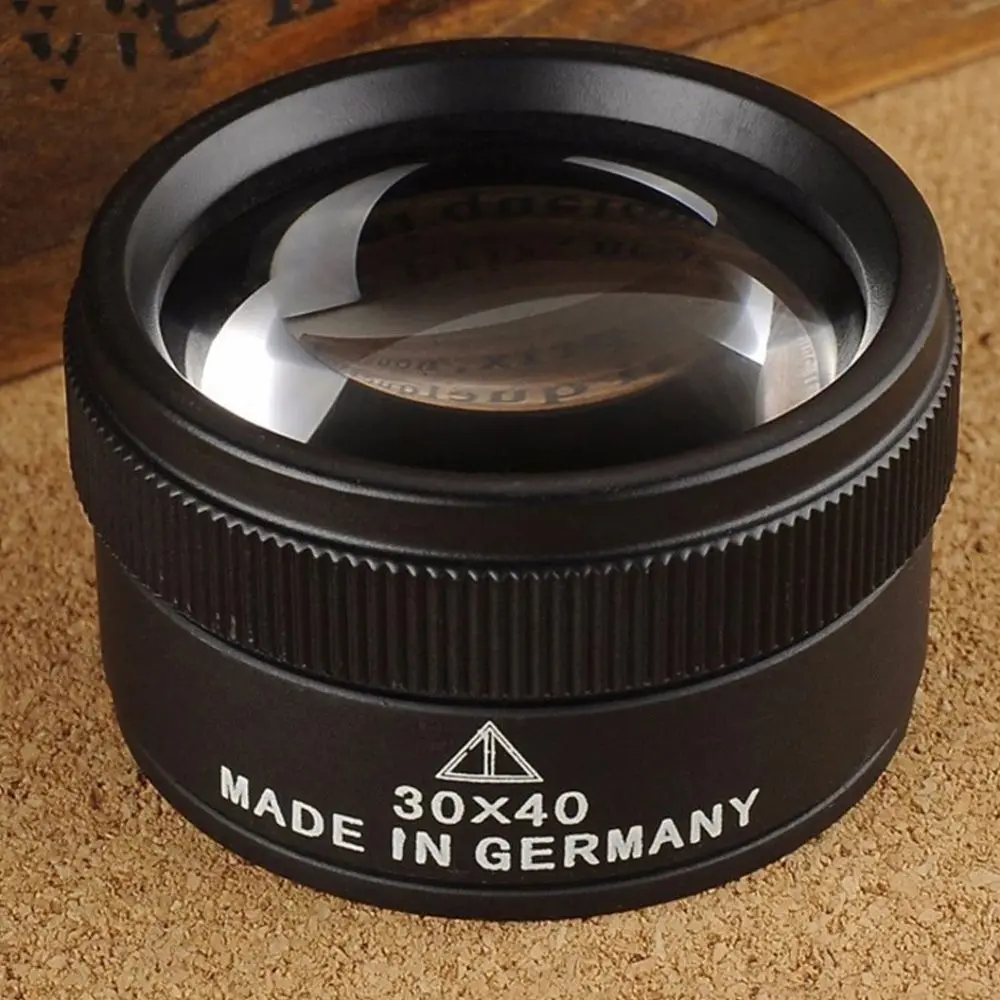 For Coins Stamps Jewelry Lupe Premium 30x 40mm Glass Lens Loop Microscope Measuring Magnifier HD Magnifier