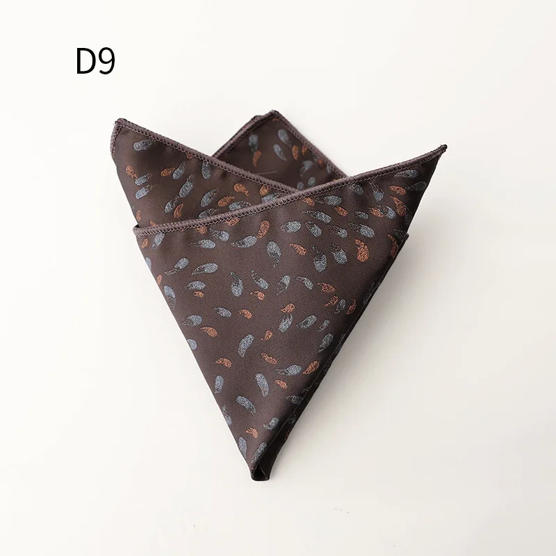 فاخر 22 سنتيمتر النقاط البنية جيب مربع رجال الأعمال الرسمي منديل شهم أنيقة البوليستر المنديل بدلة الزفاف المضيف الصدر
