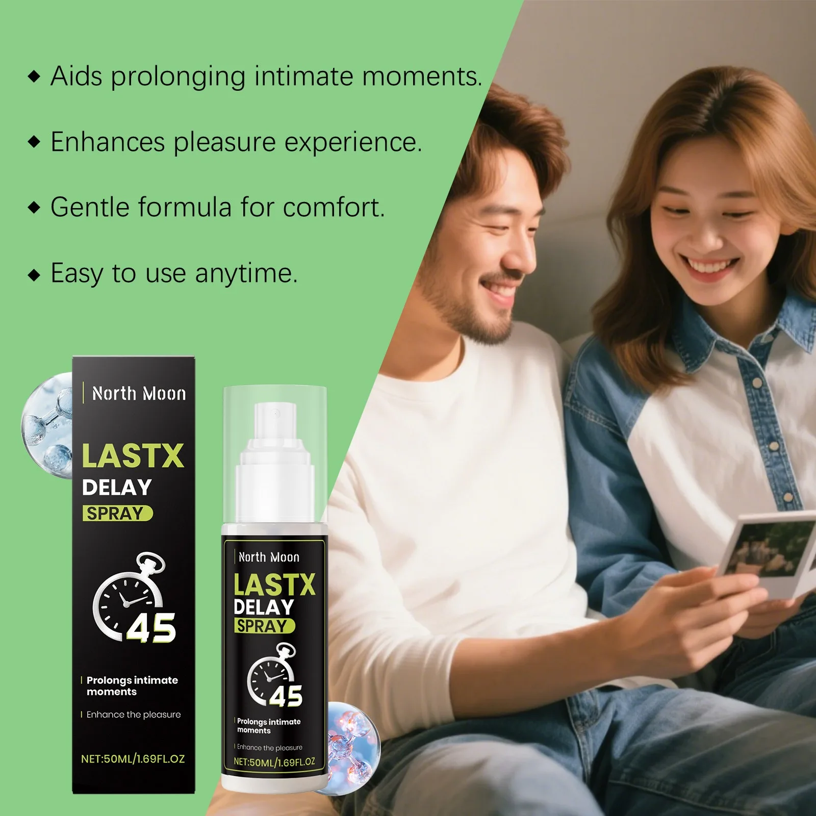 North Moon Herbal Men Body Care Spray Gentle Moisturizing Intimate Caring Reducing Scratch Increasing Energy Private Area Sprays view 3