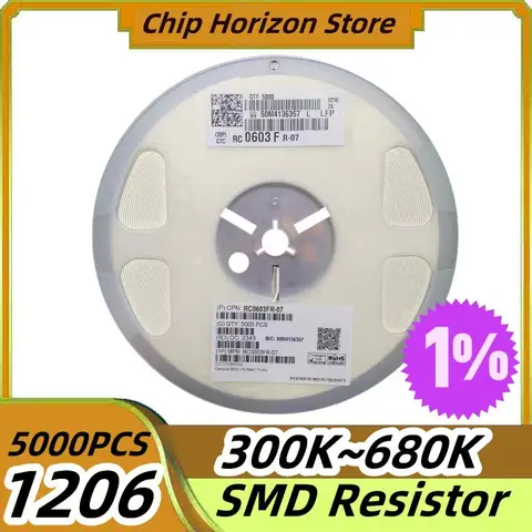 5000PCS 1206 300K~680K  SMD Resistor  330 360 390 430 470 510 560 620K 1% Ohm Chip Resistor 1/4W New