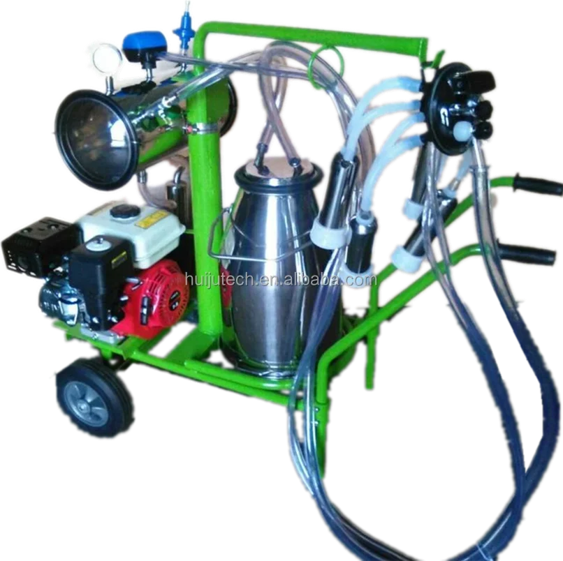 

Sheep gasoline one nipple vacuum milking machine / cow goat single trolley bucket milking Dairy Farm Equipment HJ-CM011VSQ
